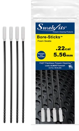.22cal/5.56mm One-Piece Rod W/Swab Cleaning Tool Bore-Sticks™ by Swab-its®: 3-in-1 Cleaning Tools: 43-2209