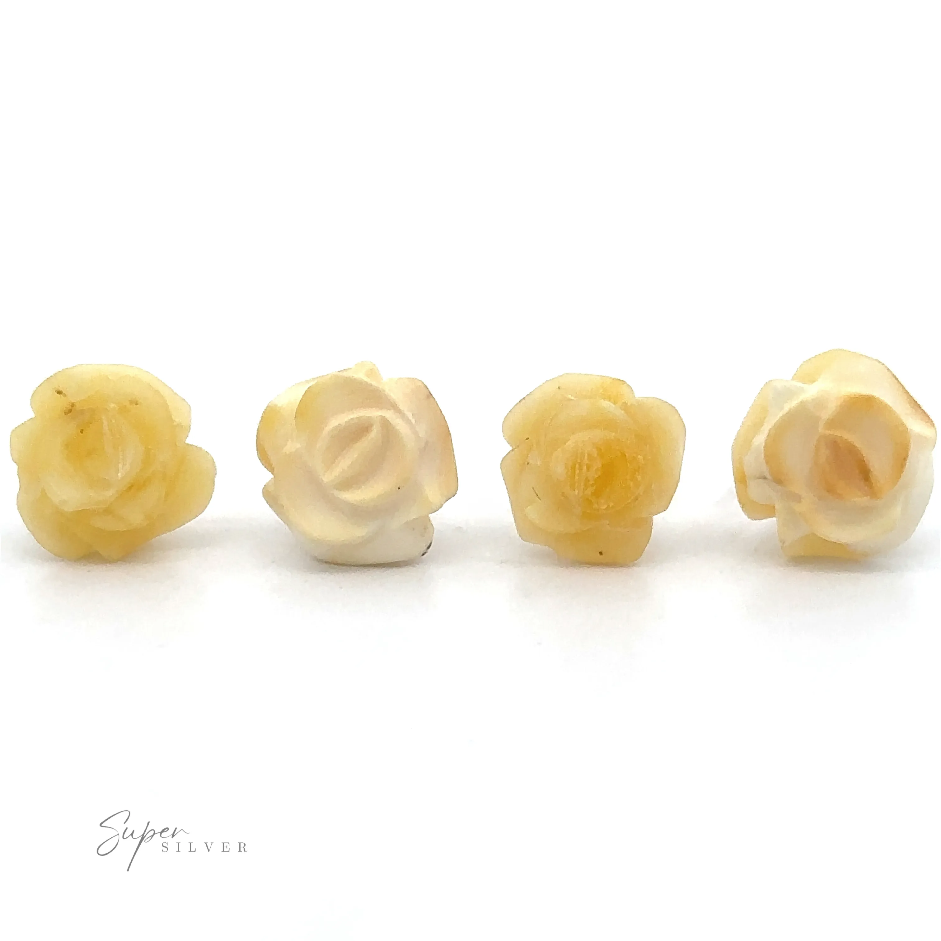 Butterscotch Amber Rose Studs
