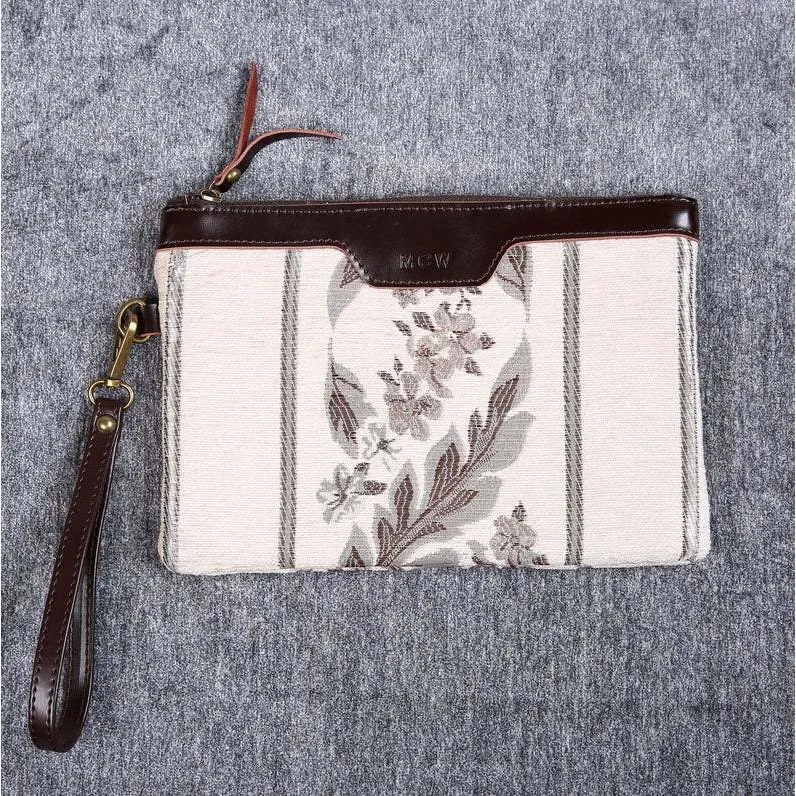 Carpet Clutch & Wristlet Victorian Stripes Cream