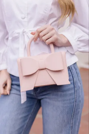 Celeste Vegan Leather Bowtie Mini Purse Pink