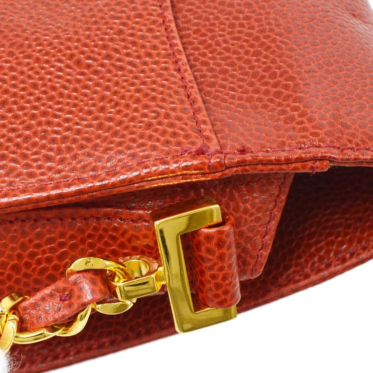 CHANEL 1994-1996 Red Caviar Phone Case ao28621