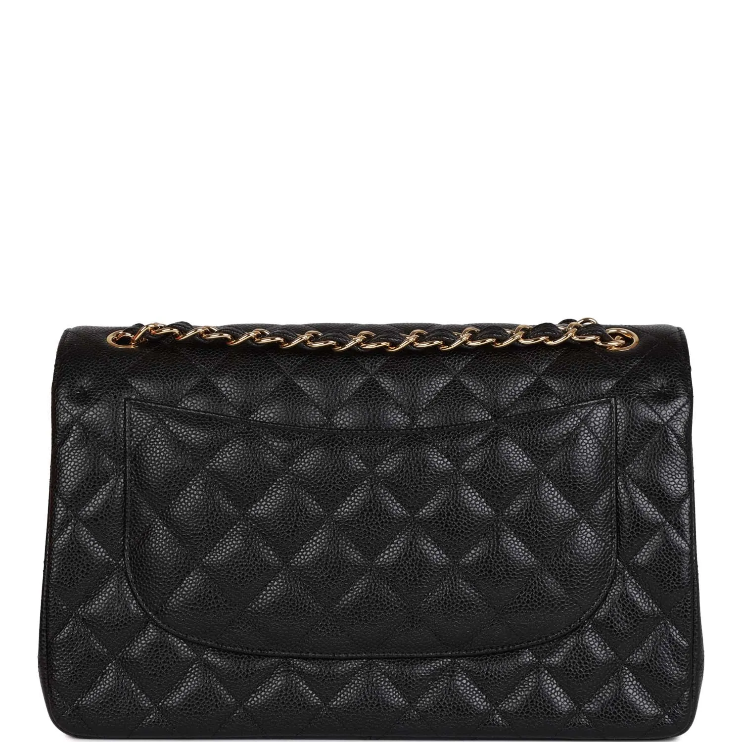 Chanel Jumbo Classic Double Flap Bag Black Caviar Gold Hardware