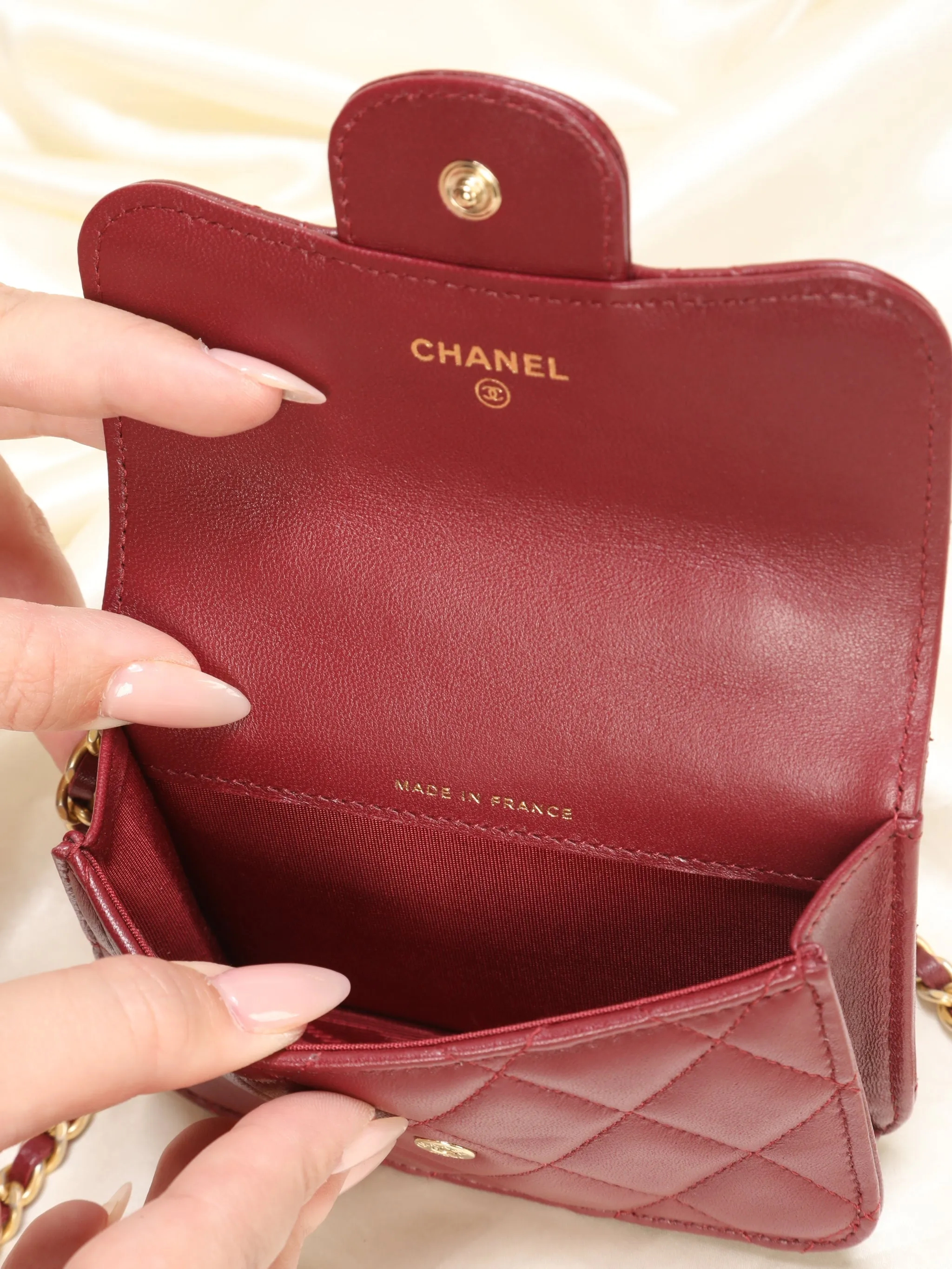 Chanel Lambskin Mini Top Handle Crossbody