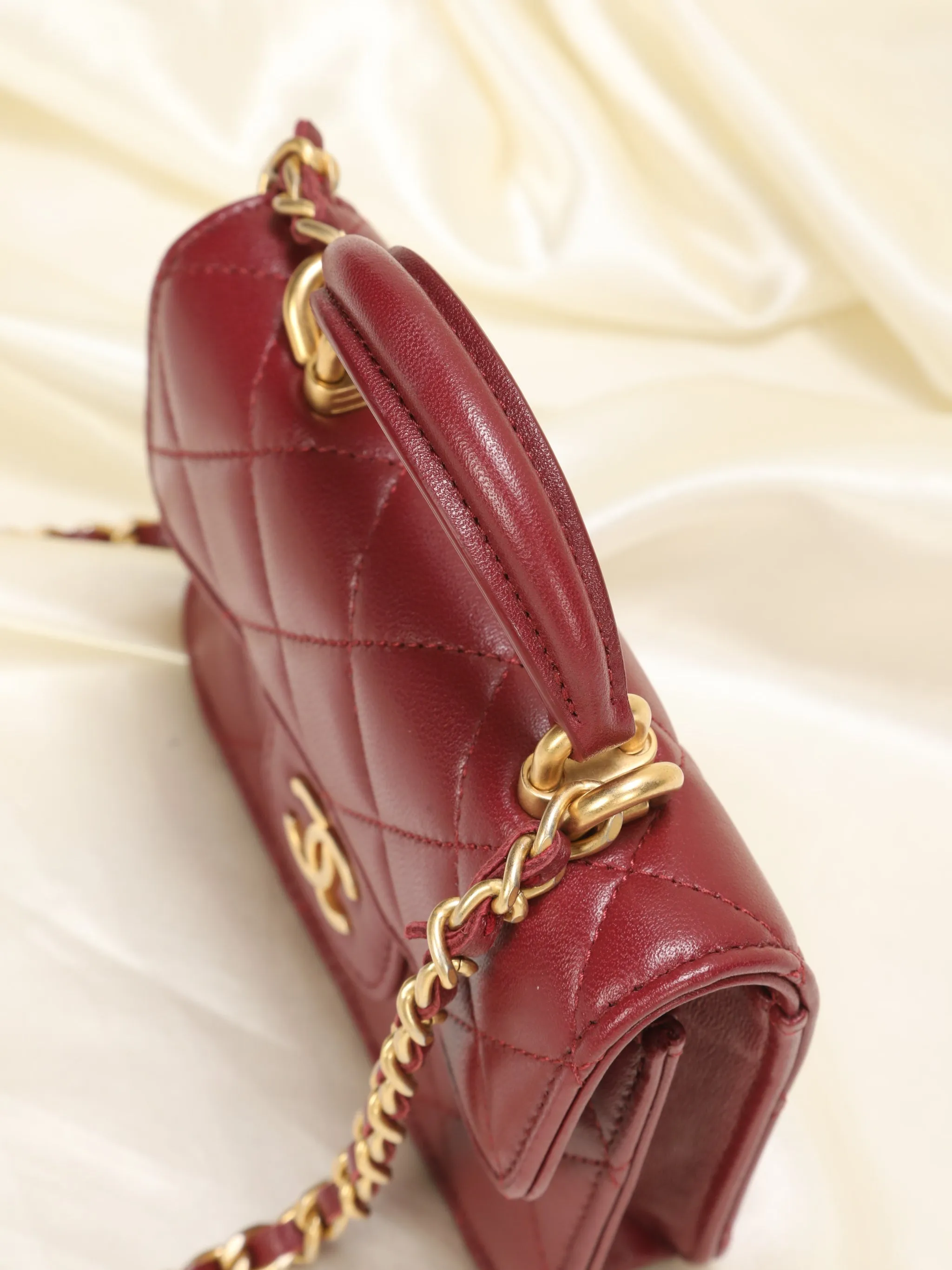 Chanel Lambskin Mini Top Handle Crossbody