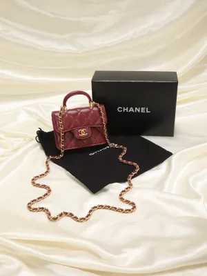 Chanel Lambskin Mini Top Handle Crossbody