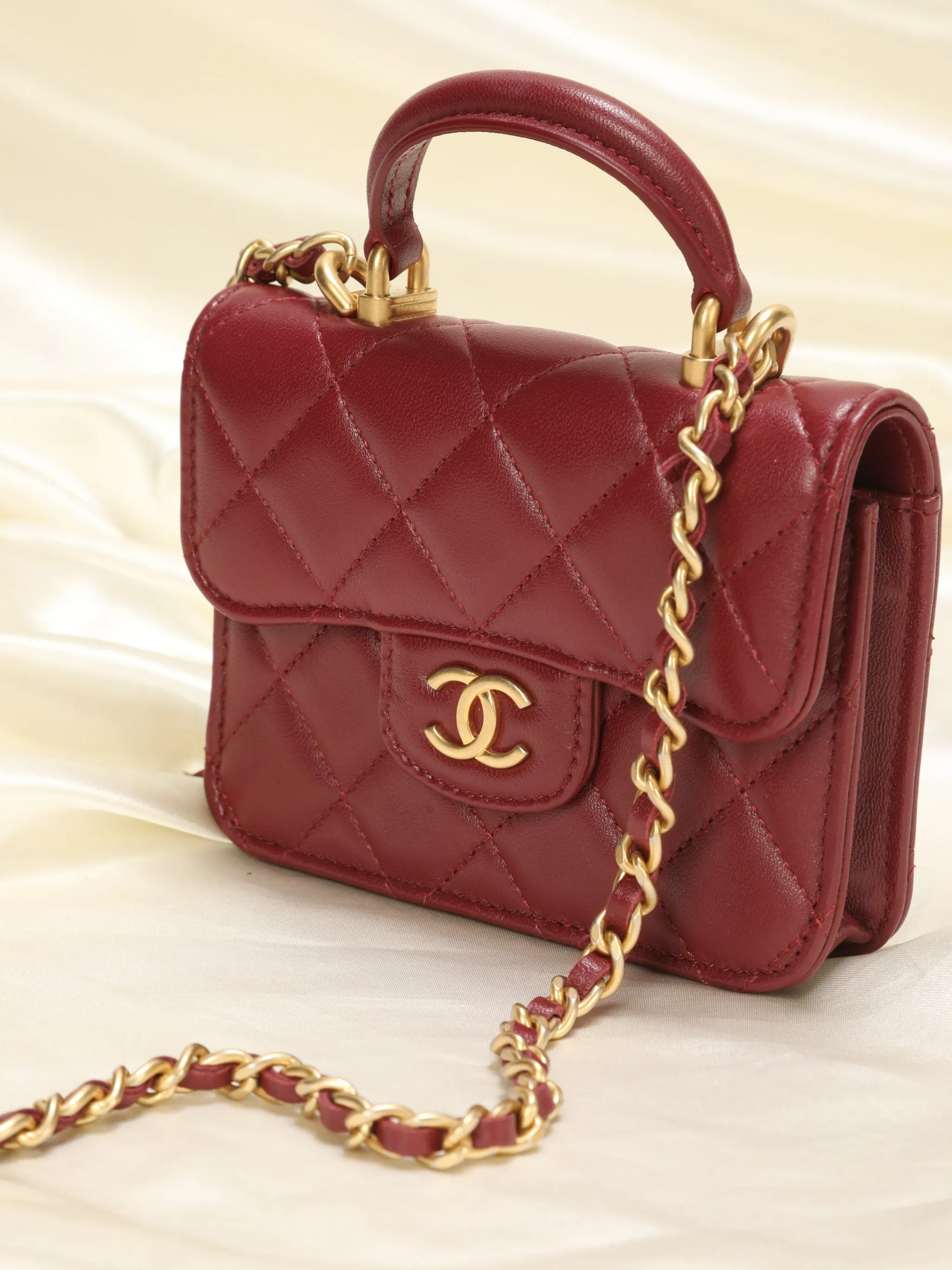 Chanel Lambskin Mini Top Handle Crossbody