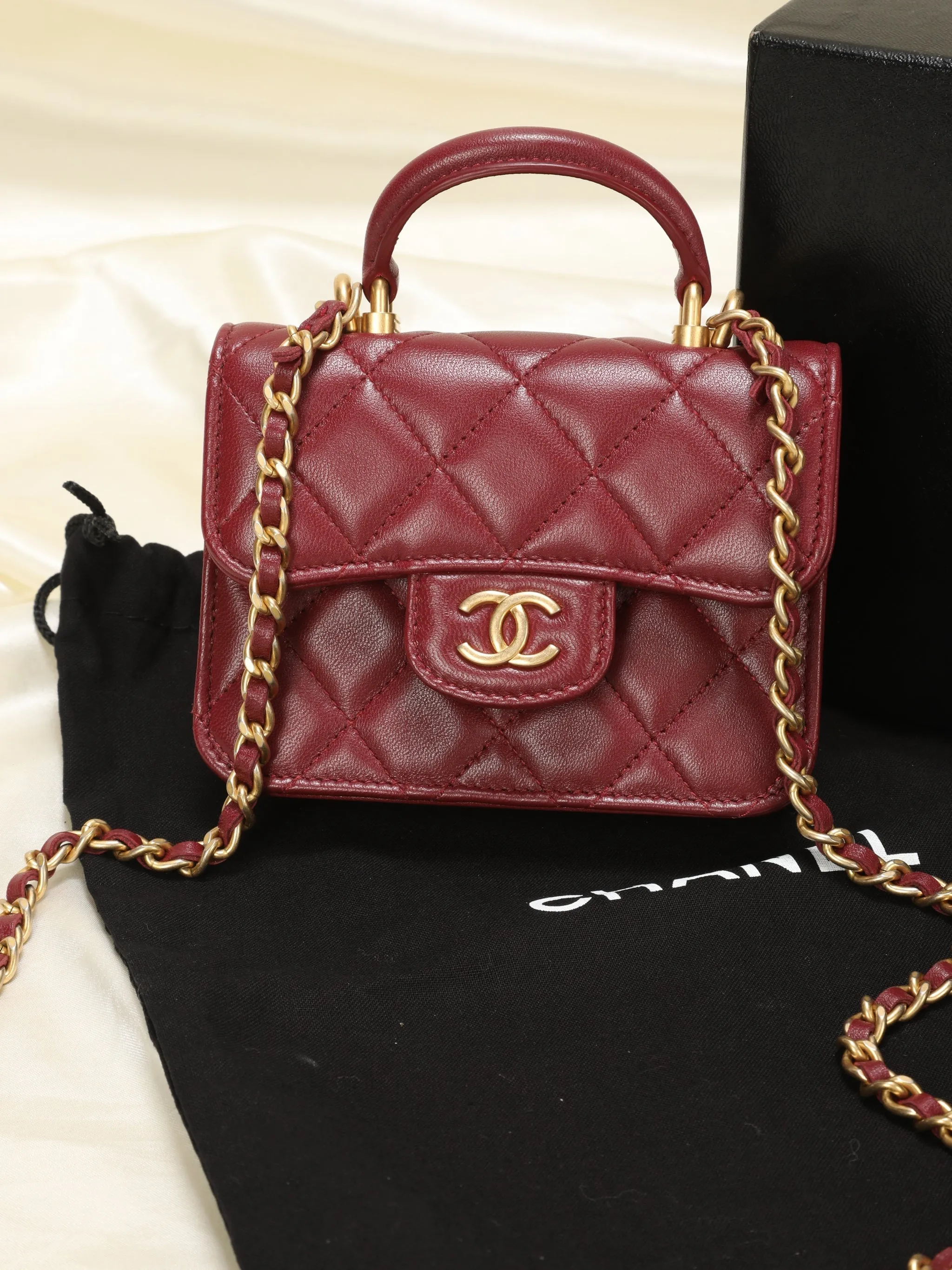 Chanel Lambskin Mini Top Handle Crossbody