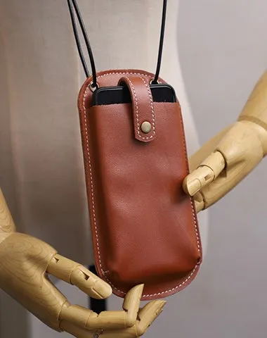 Cute Black LEATHER Phone WOMEN SHOULDER BAG Slim Phone Crossbody Purse FOR WOMEN