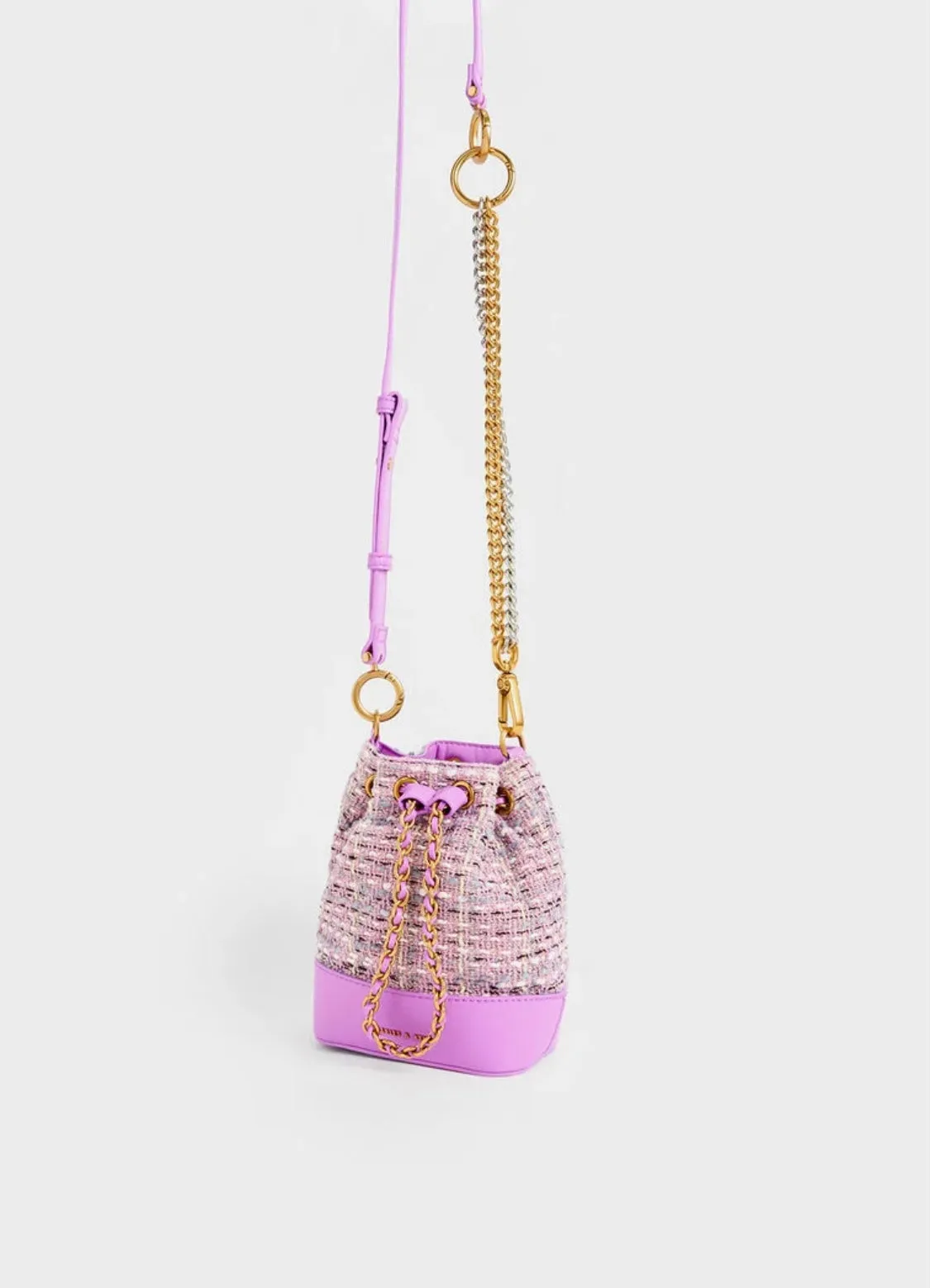 Dancer Tweed Drawstring Bucket Bag