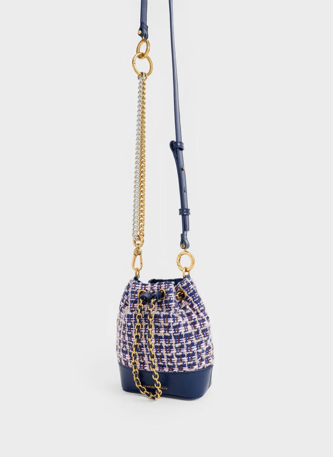 Dancer Tweed Drawstring Bucket Bag