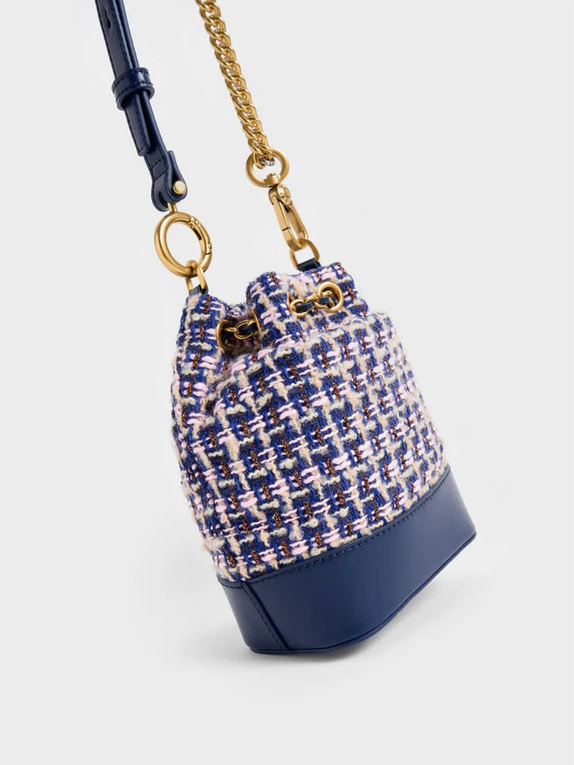 Dancer Tweed Drawstring Bucket Bag