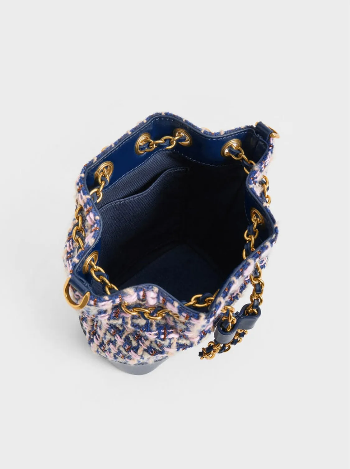 Dancer Tweed Drawstring Bucket Bag