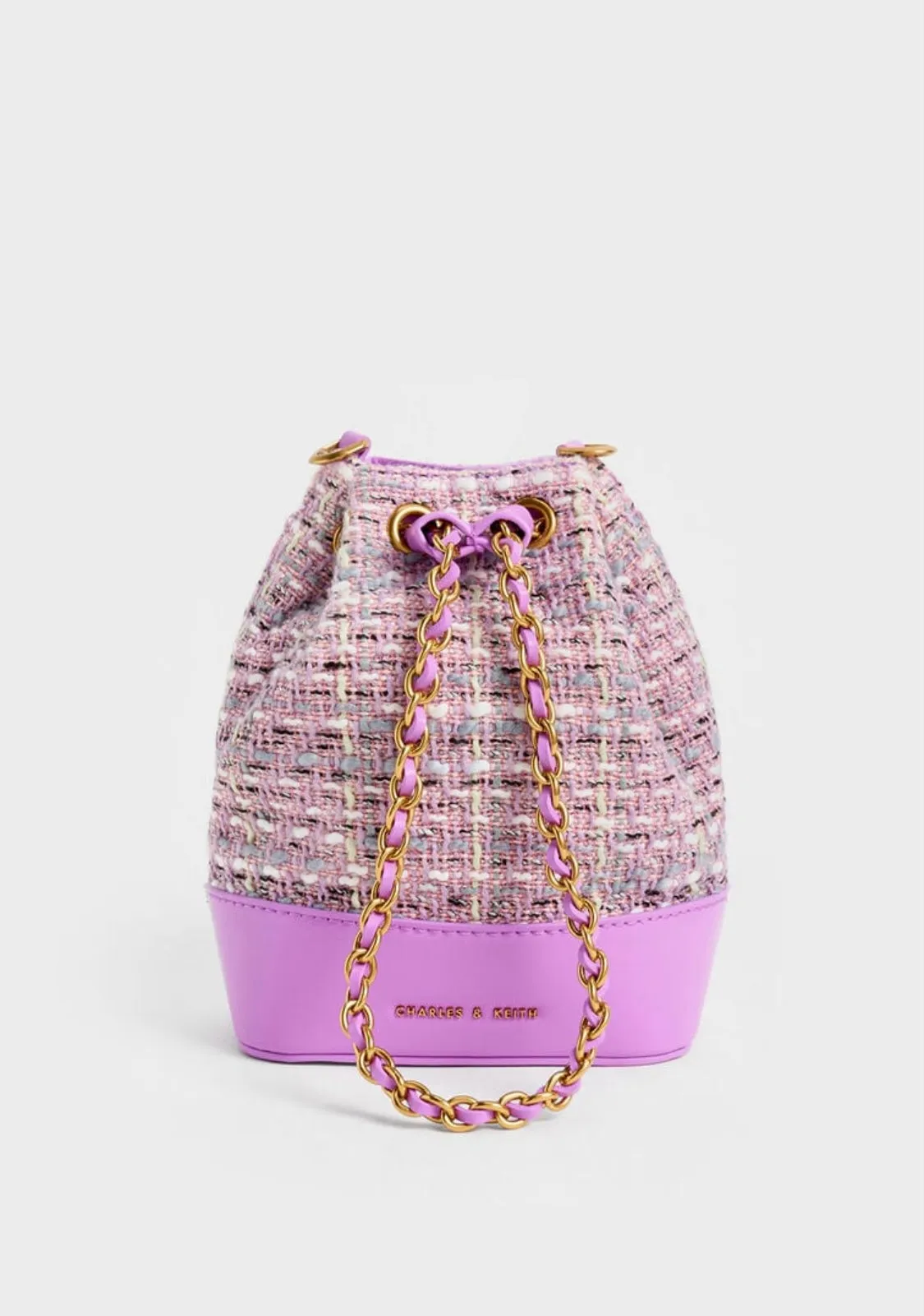 Dancer Tweed Drawstring Bucket Bag