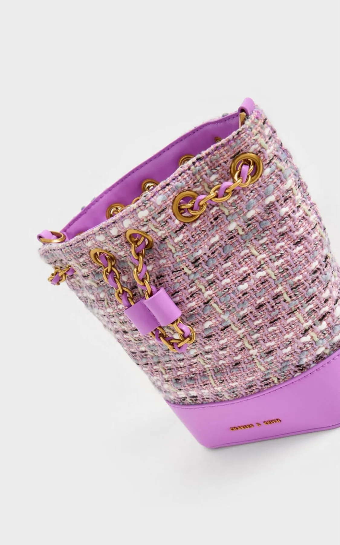 Dancer Tweed Drawstring Bucket Bag