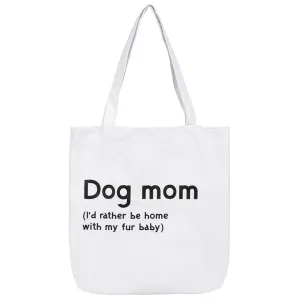 Dog Mom Canvas Tote Shopping Bag