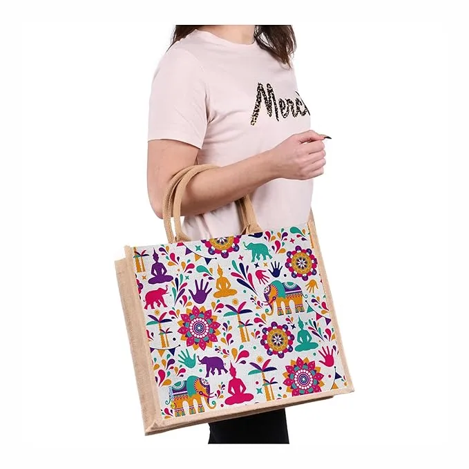Elephant Buddha Jute Bag