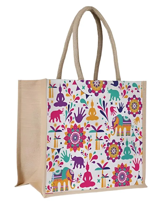 Elephant Buddha Jute Bag