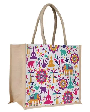 Elephant Buddha Jute Bag