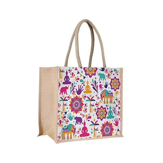 Elephant Buddha Jute Bag
