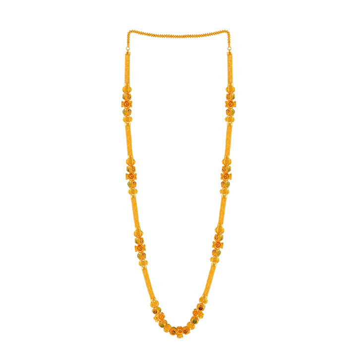 Exquisite 22k Gold Moff Chain With Meenakari Detailing