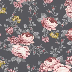 EXQUISITE Main Charcoal - FAT QUARTER