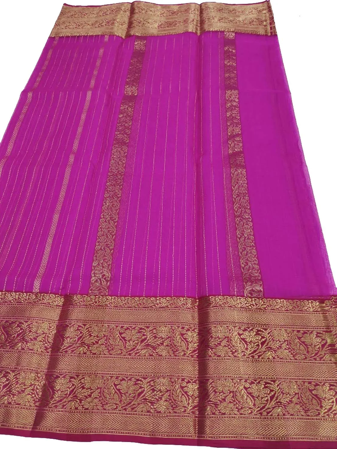 Exquisite Pink Chanderi Handloom Katan Silk Saree