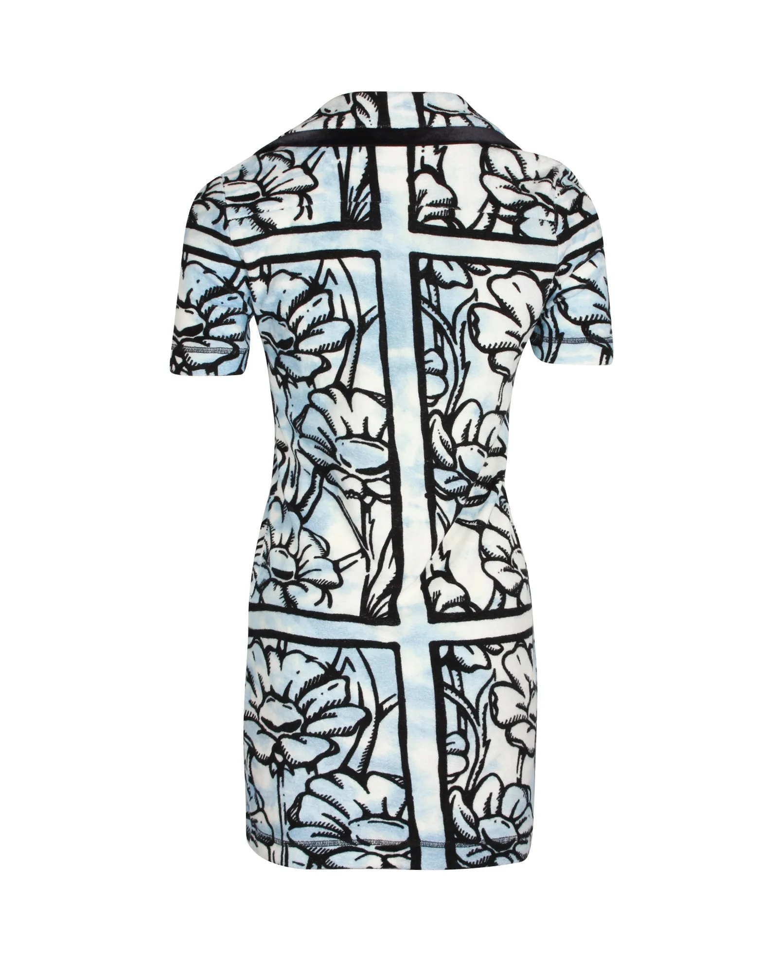 Fendi x Joshua Vides Edition Terrycloth Short Dress in Blue Print Cotton