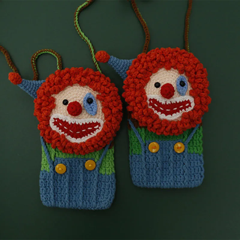 Funny Clown Phone Bag Cute Cartoon Crossbody Bag For Women