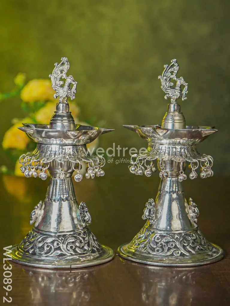 German Silver 5-Face Annapakshi Diya - WL3089
