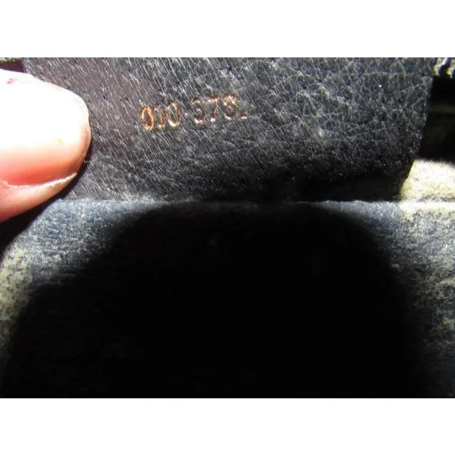 Gucci Vintage Navy Blue Large G Logo Print Coated Canvas And Navy Leather