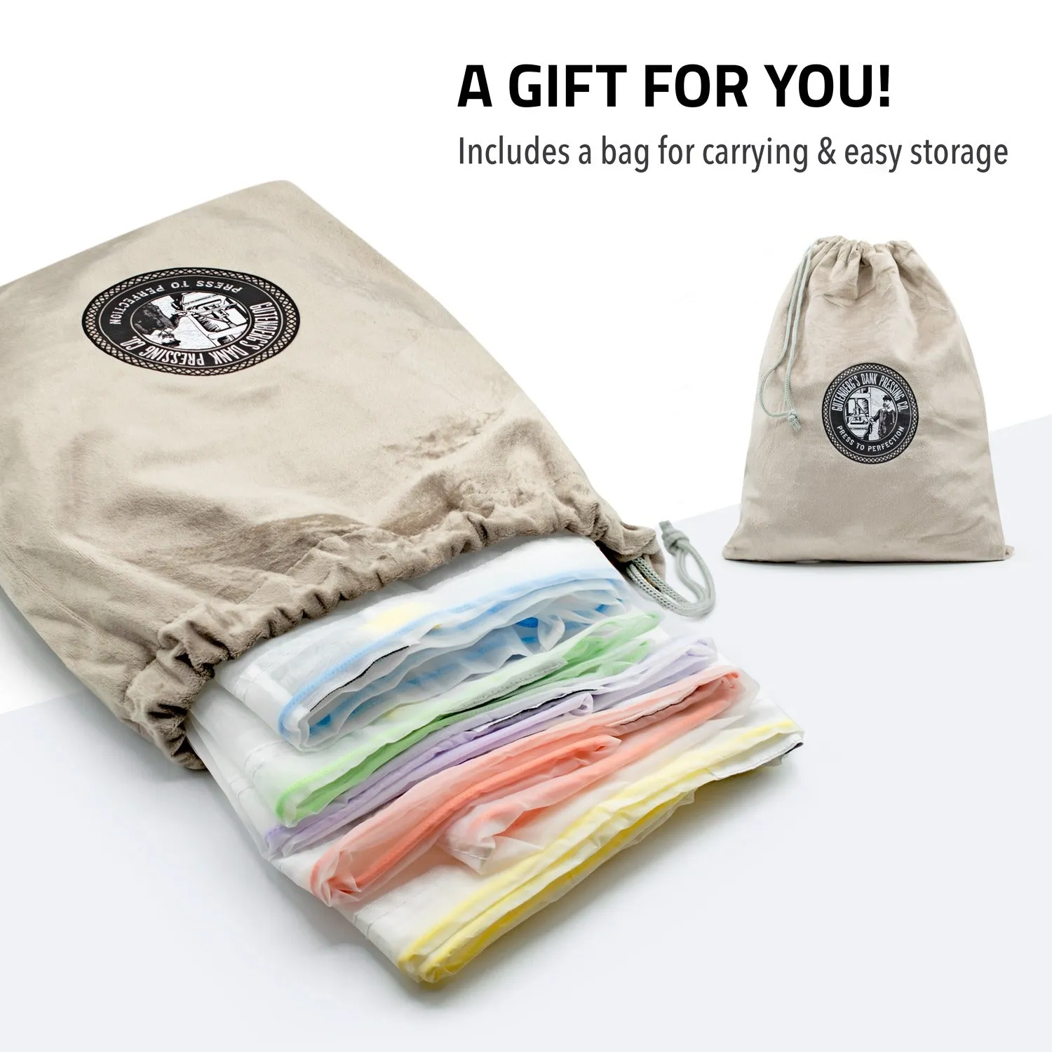 Gutenberg's Bubble Bag Kit | 25µm-73µm-120µm-220µm | 20-Gallon | Set of 4