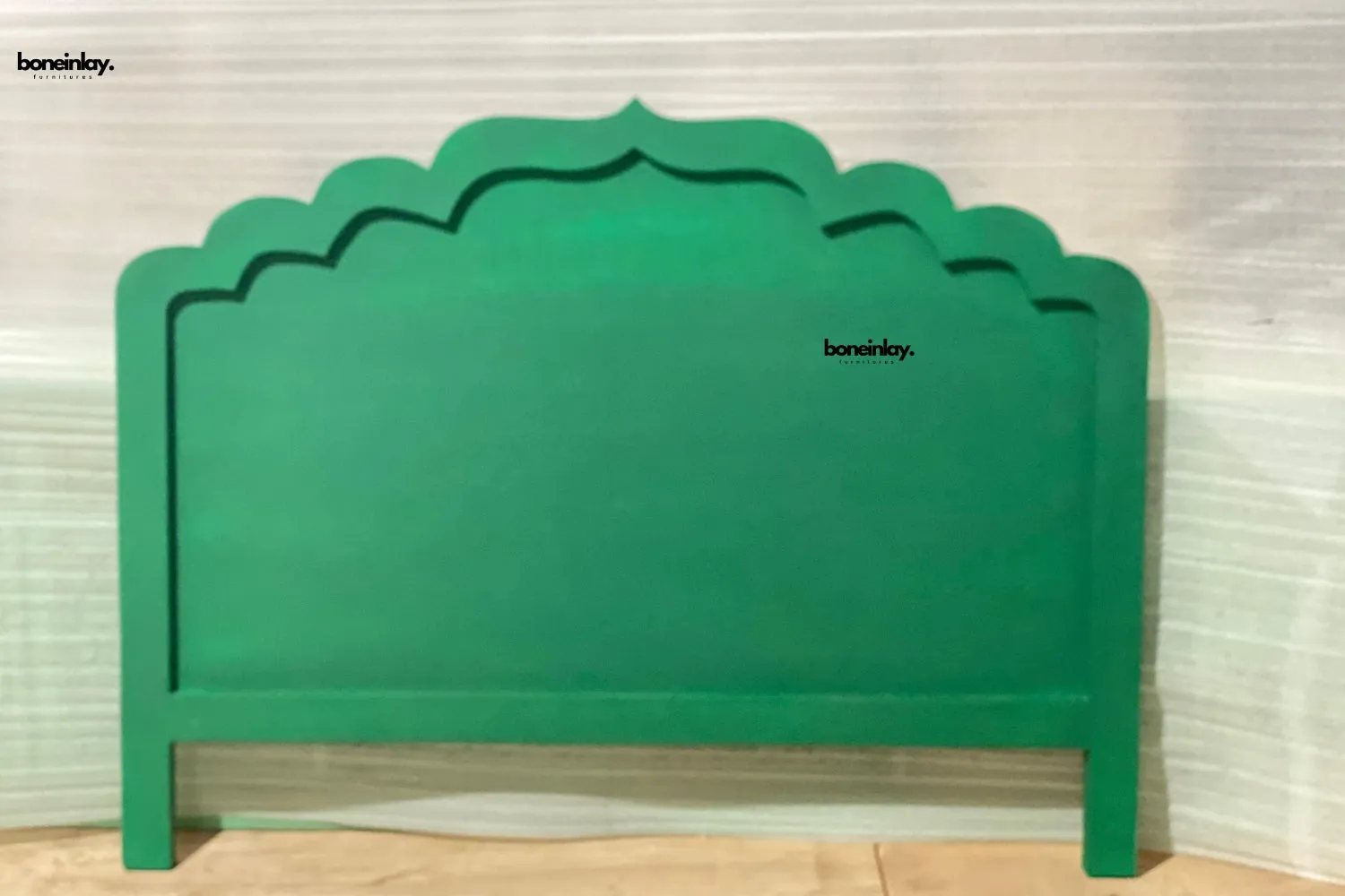 Intricately Green Peacock Mother Of Pearl Headboard