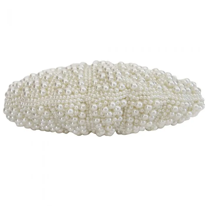 Ivory Pearl Beaded Clutch Bag