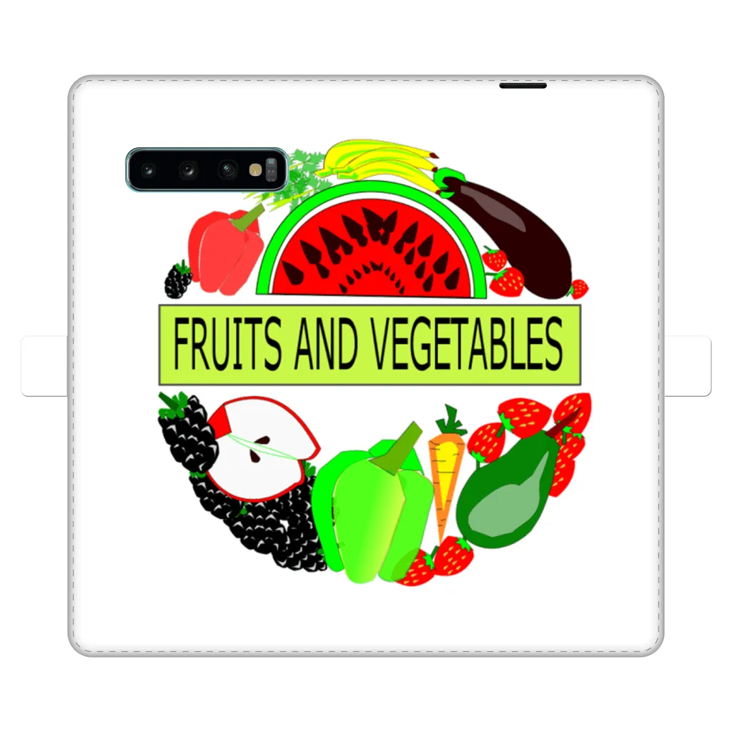 Leather Fruits And Vegetables Design Printed Money Wallet Cases