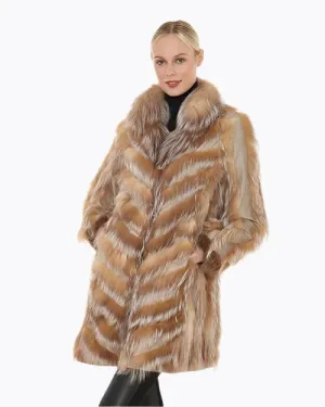 LINDA RICHARDS | Reversible Fox Coat | Golden