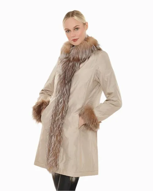 LINDA RICHARDS | Reversible Fox Coat | Golden
