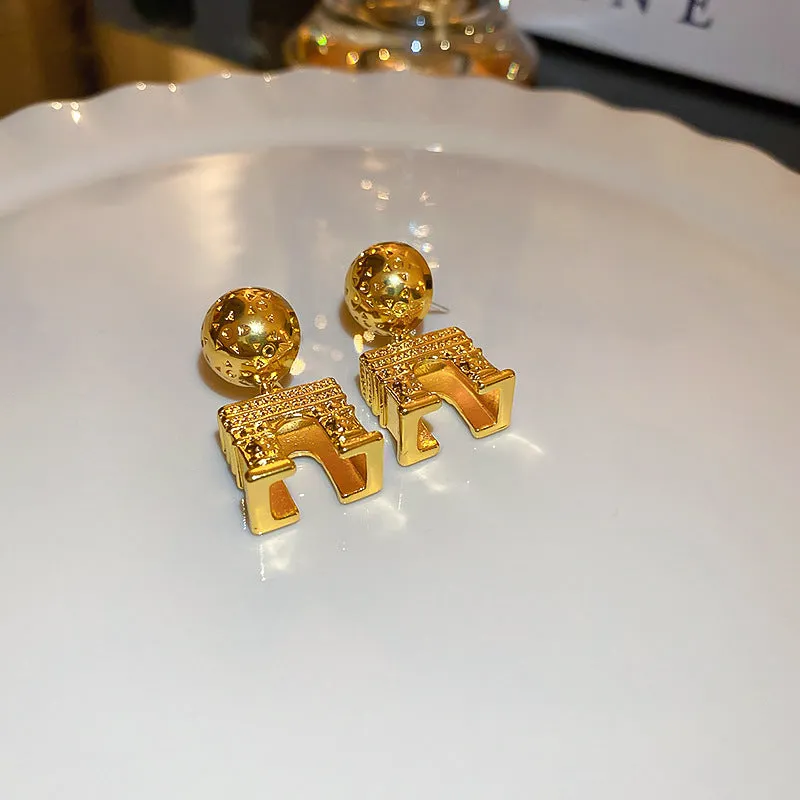 Luxurious Bowknot Metal Drop Earrings