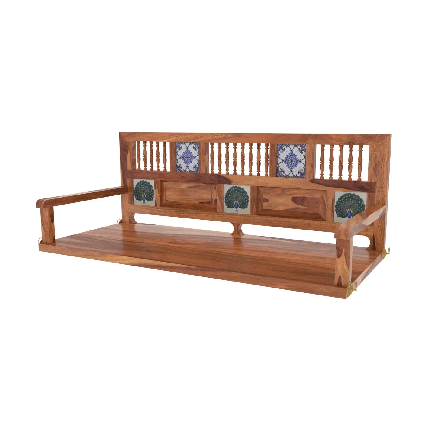 Luxurious Premium Tiled Handmade Wooden Swing for Home