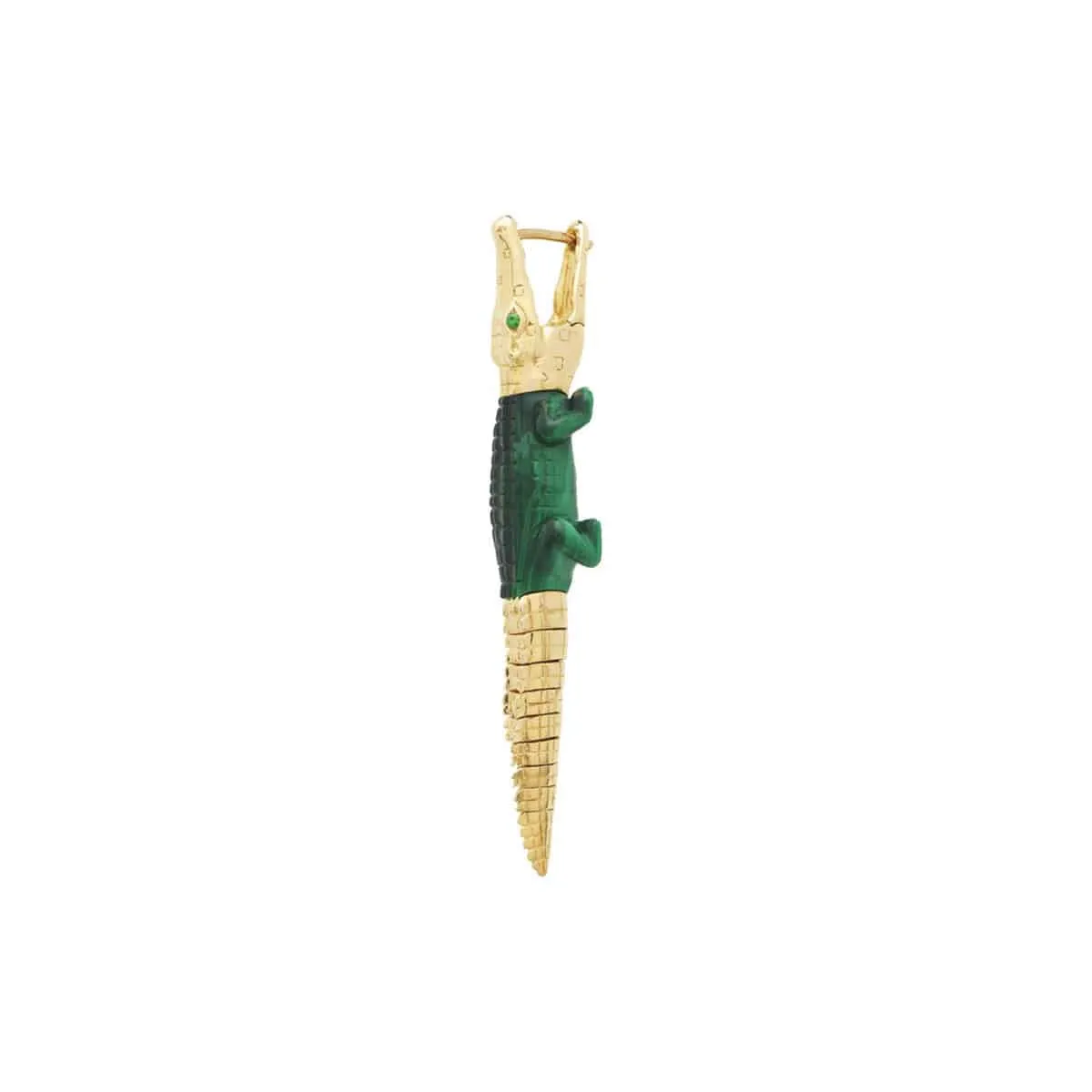 Malachite Alligator Bite Earring