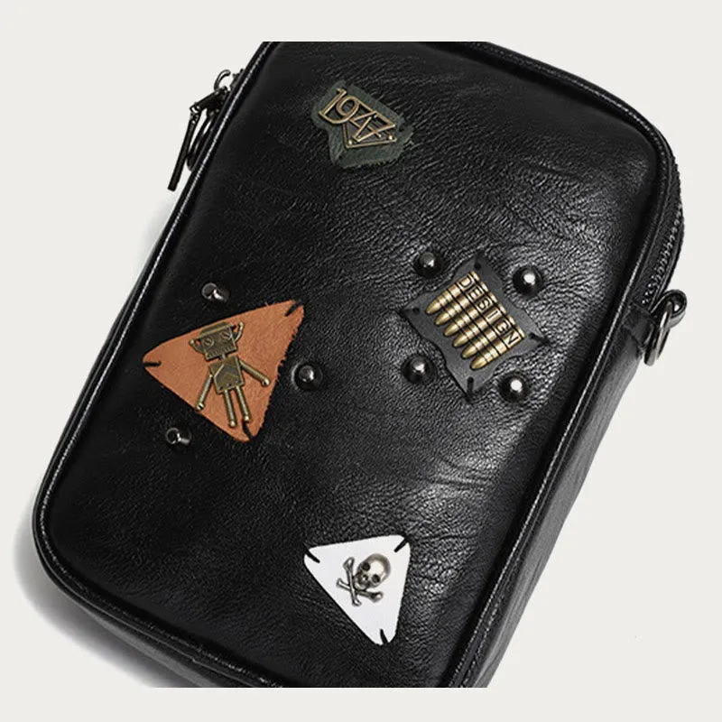 Mini Phone Bag For Men Outdoor Riding Leather Crossbody Bag
