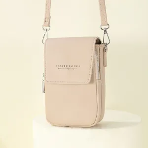 Mini Phone Bag For Women Leather Double Compartment Crossbody Bag