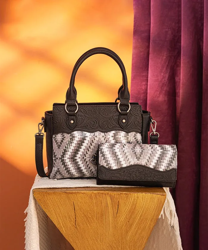 Montana West Sequined Aztec Tote Bag Set