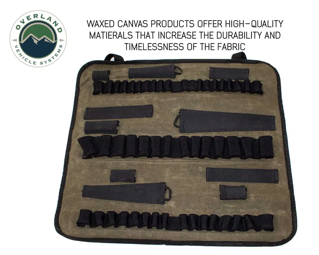 OVERLAND VEHICLE SYSTEMS | Rolled Bag Socket Organizer With Handle & Straps #16 Waxed Canvas Universal (21089941)