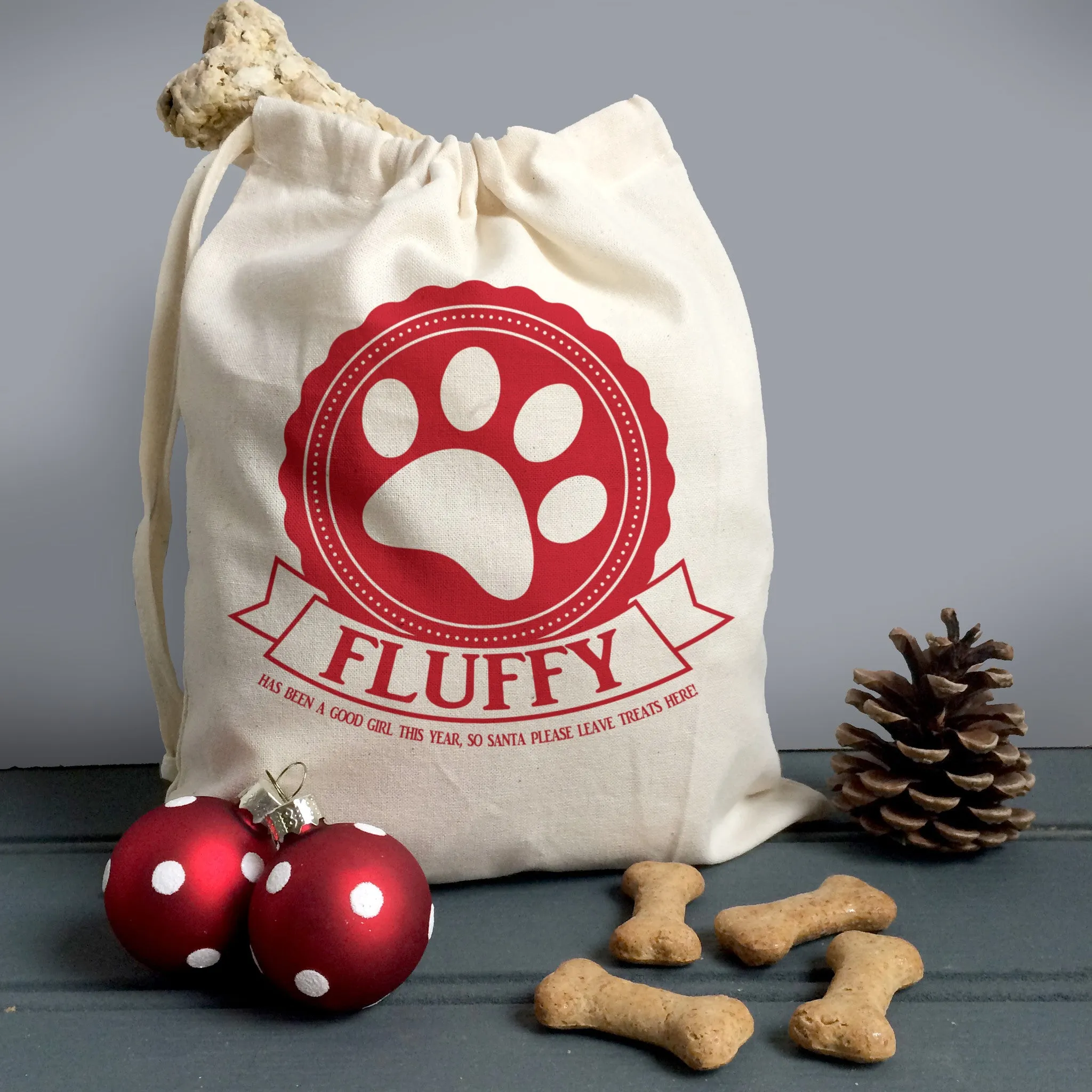 Personalised Christmas Pet Treat Bag