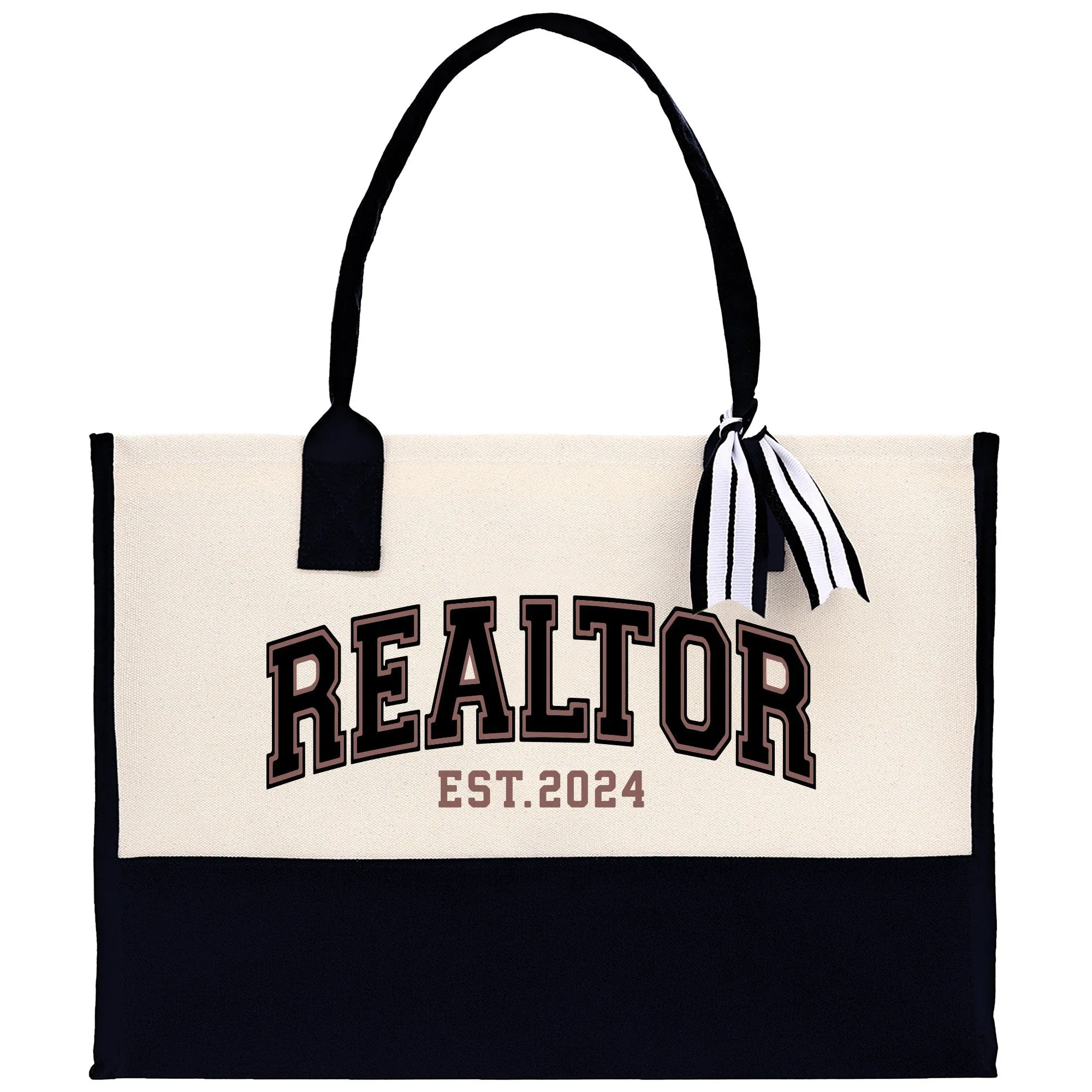 Realtor EST 2024 Cotton Canvas Tote Bag Real Estate Agent Gift Bulk Realtor Swag Bag