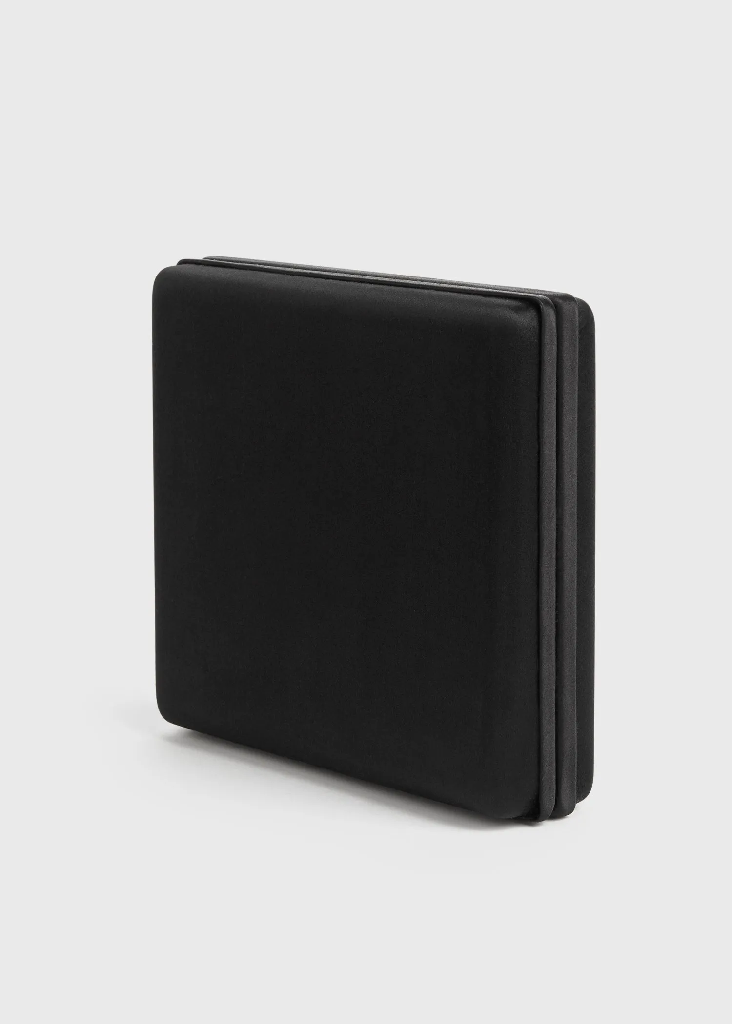 Satin box clutch black