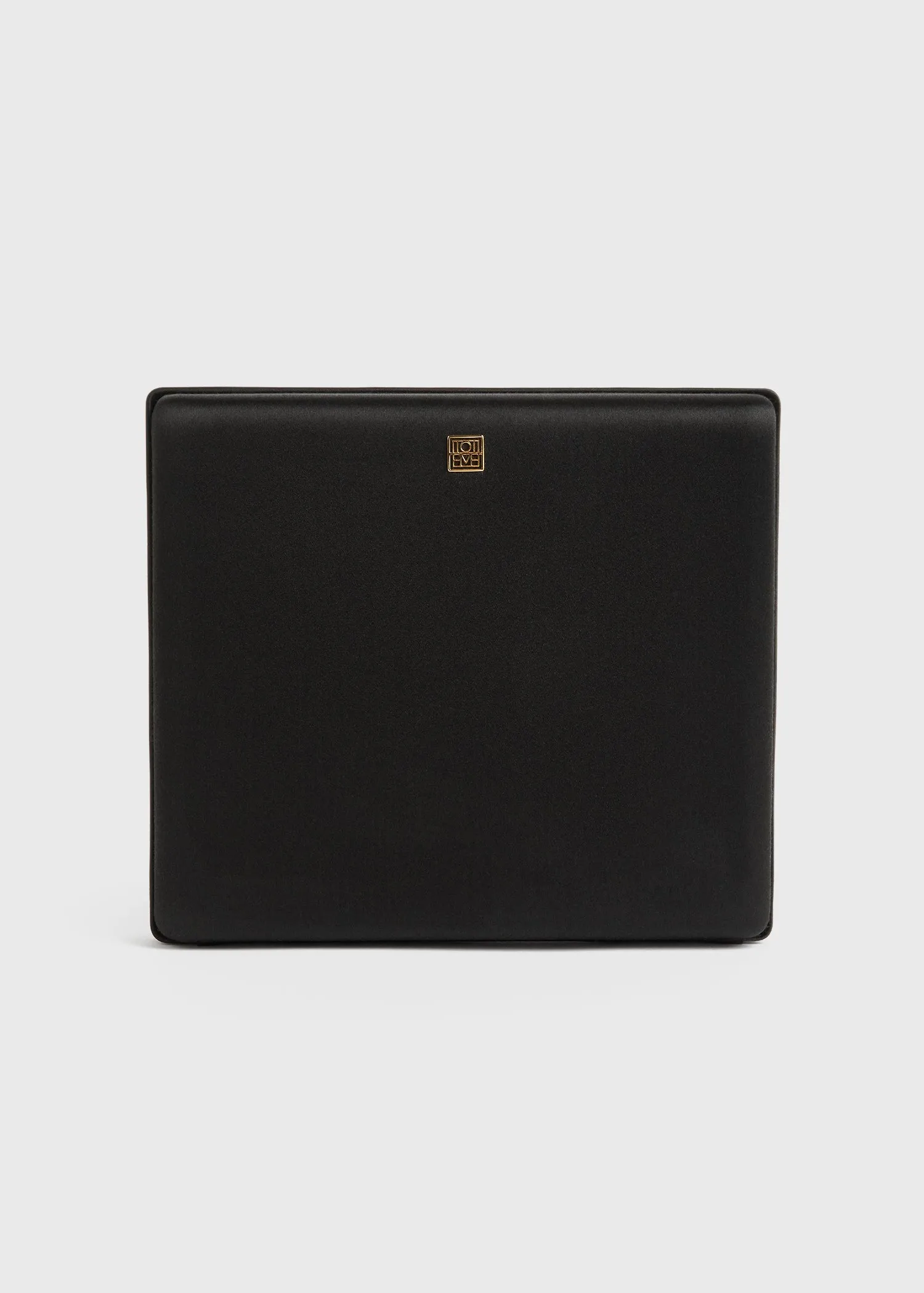 Satin box clutch black