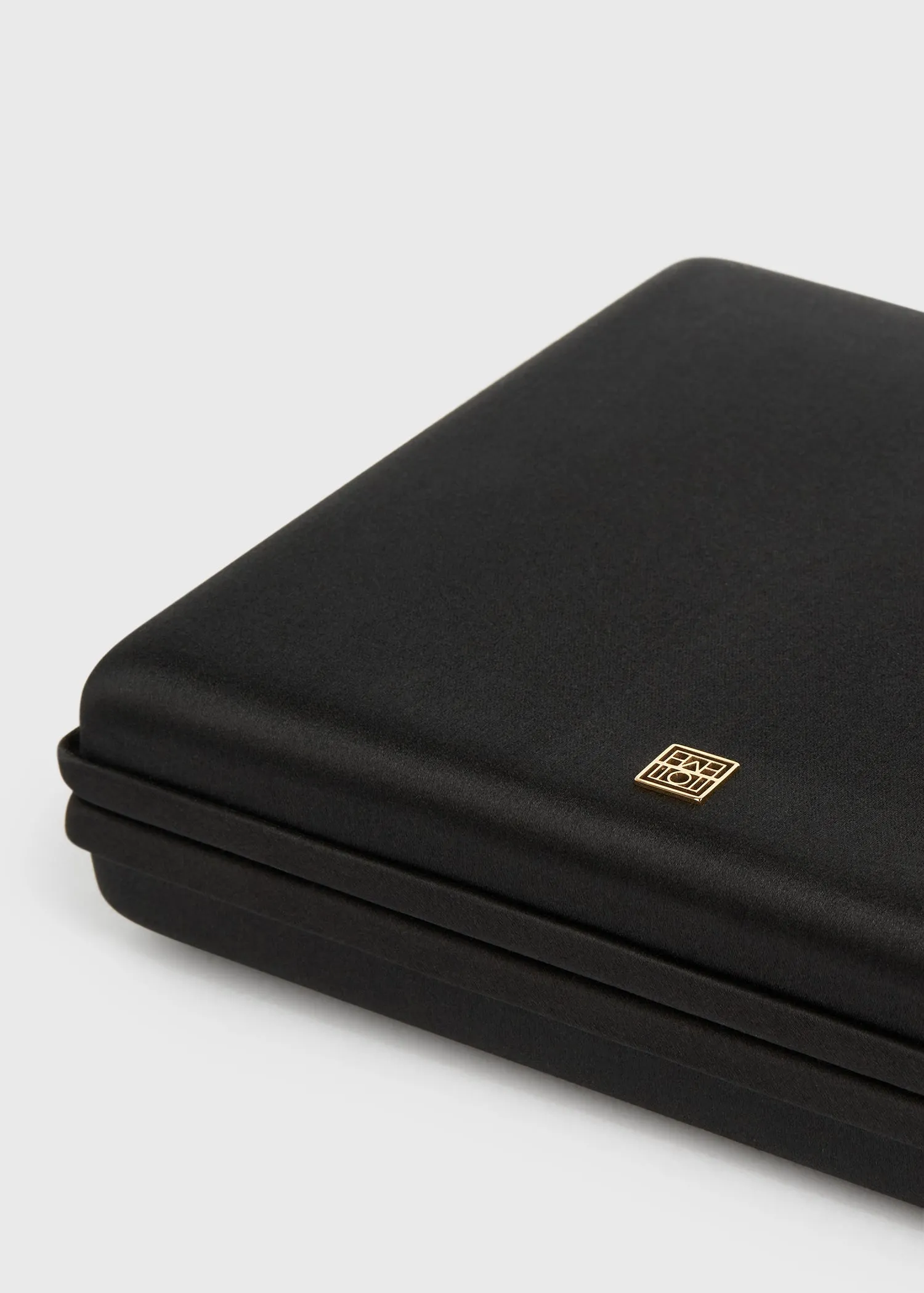 Satin box clutch black