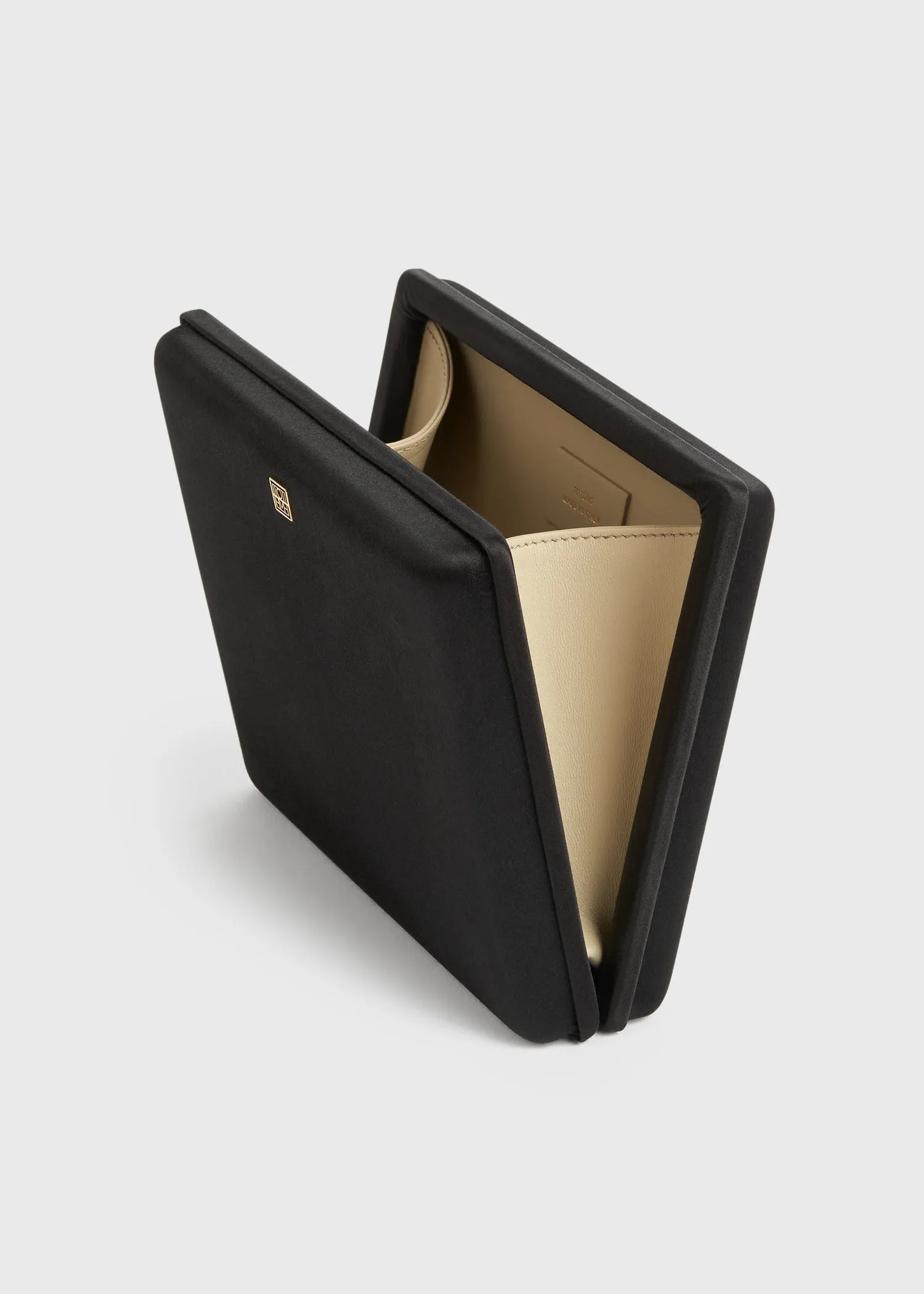 Satin box clutch black