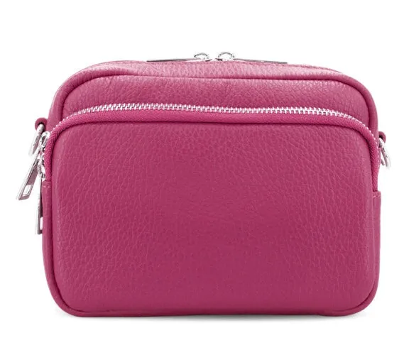 TINA   Italian leather front pocket cross body bag